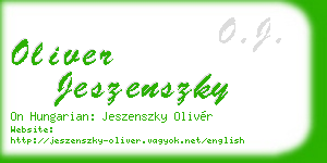 oliver jeszenszky business card